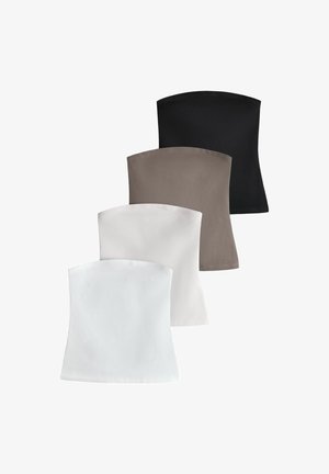 THE SET, 4 PACK BANDEAU STRAPLESS TOPS - Top - black brown neutral white