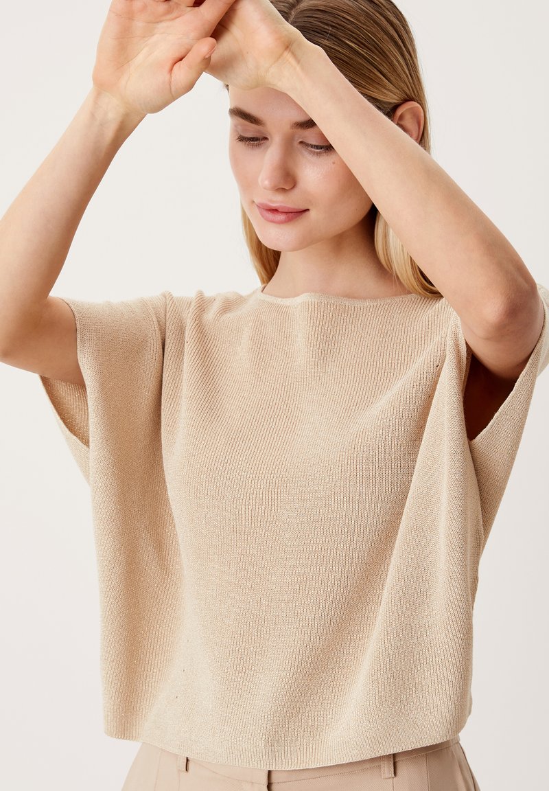 Damen T-Shirts | s.Oliver BLACK LABEL T-Shirt print beige knit/beige - MD96121 Damen T-Shirts | s.Oliver BLACK LABEL T-Shirt print beige knit/beige - MD96121