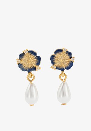 FABLE ENGLAND, LARKSPUR & PEARL DROP - Earrings - colour gold blue