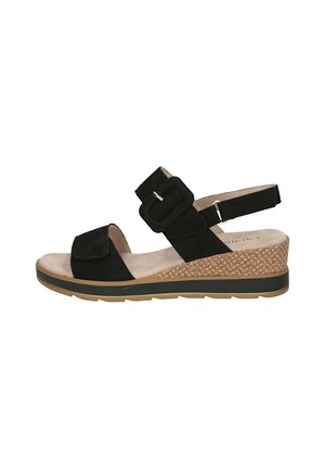 Sandales à plateforme - black nubuc