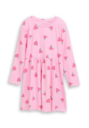 Jerseykleid - big pink strawberry print