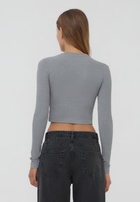 Terranova CROP COSTINA - Cardigan - grigio melange