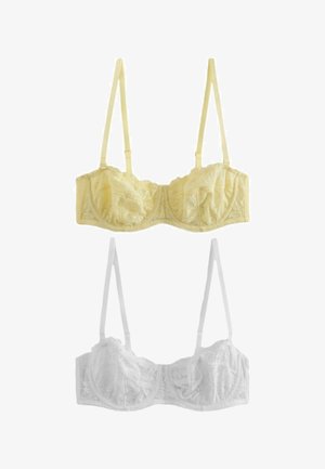 Next 2 PACK - trägerloser/variabler BH - lemon yellow white