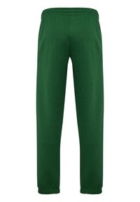 Grønne sweatpants med elastisk talje og afsluttede manchetter. Lavet af blødt stof med en glat tekstur og et ensfarvet design.