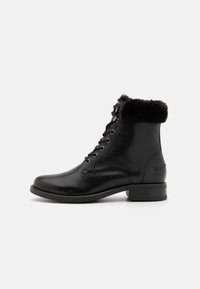 LEATHER - Gležnjarji z vezalkami - black