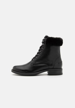 LEATHER - Lace-up ankle boots - black