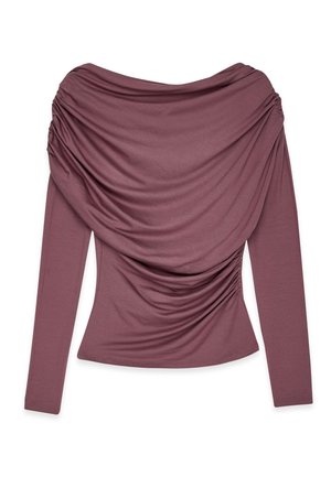 SOFT LINE DRAPED - T-shirt à manches longues - brown