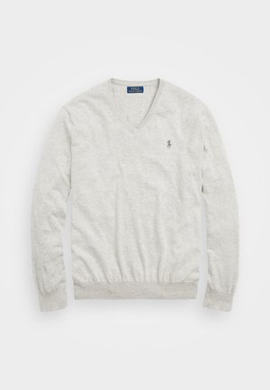 Polo Ralph Lauren SLIM FIT V NECK - Jersey de punto - light grey heather