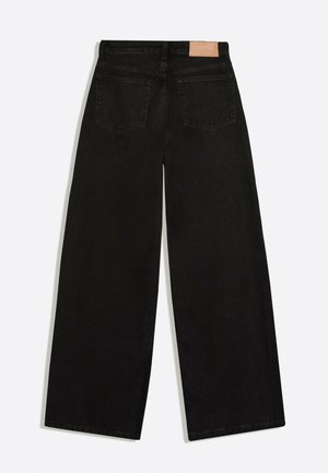 Bershka, DENIM WIDE CROSSED - Wide Leg - black