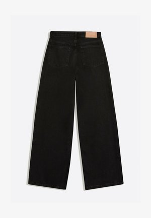 Bershka, DENIM WIDE CROSSED - Wide Leg - black
