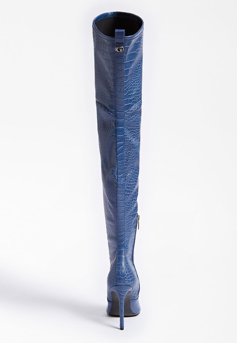Guess KROKO-PRINT - Botas mosqueteras - blau/azul - Zalando.es