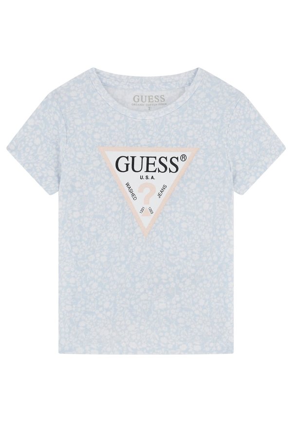 T-Shirt print - blumenmuster blau