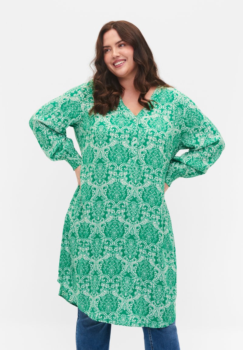 Zizzi Freizeitkleid jolly green oriental/grün Zalando.de