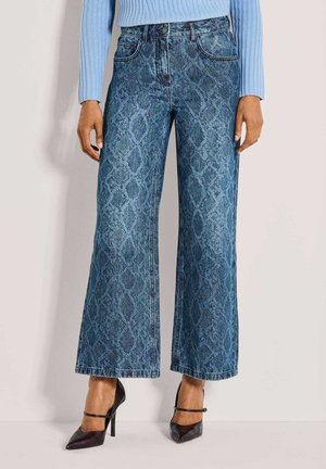 CULOTTE- JEANS MIT ORNAMENT-PRINT - Straight leg jeans - blue