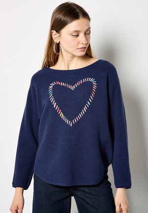 STITCHED HEART - Maglione - navy