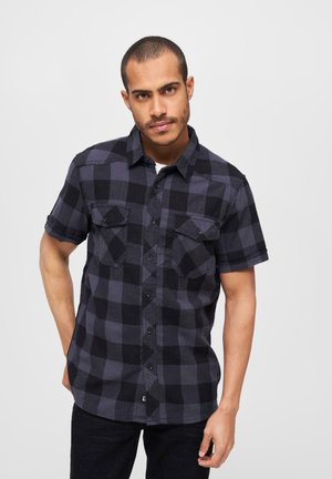 Brandit CHECKSHIRTHALFSLEEVE - Vapaa-ajan kauluspaita - blackgrey