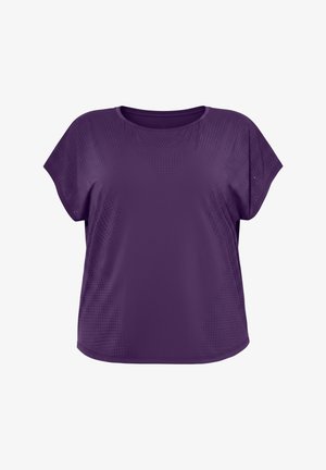Studio Untold, SPORT T-SHIRT, OVERSIZE SHAPE, PERFORATIONS - T-paita - aubergine