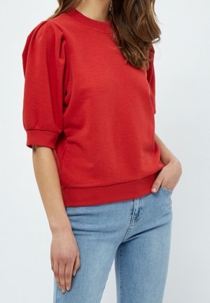 T-shirt basic - mottled dark red