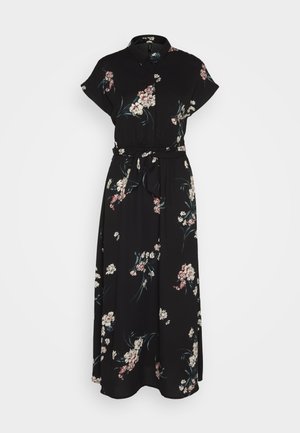 Vero Moda VMHALLIE LONG TIE DRESS  - Rochie tip cămașă - black/vilma