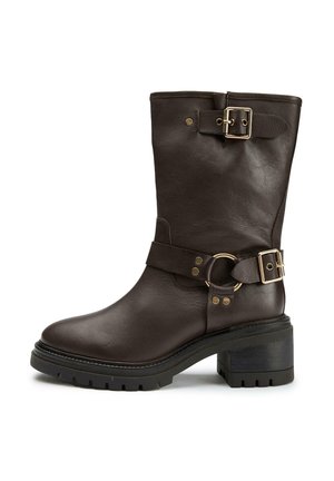 Cowboy/biker ankle boot - brown