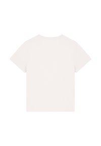 Witte T-shirt met korte mouwen, ronde hals en naadloze schouderconstructie. Glad katoen, eenvoudig en onopgemaakte ontwerp.