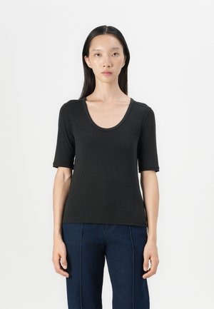 SCOOP DRAPY - T-shirt basic - black