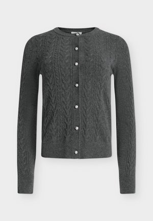 VILA, VIKERRY CABLE CARDIGAN - Kardigán - dark grey melange