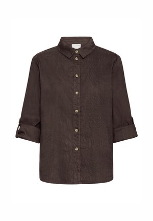 PULZ, PZLUCA LONG SLEEVE - Nööpidega pluus - espresso