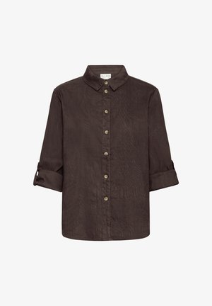 PULZ, PZLUCA LONG SLEEVE - Nööpidega pluus - espresso