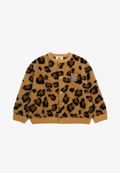 JELLY MALLOW LEOPARD PATTERN CARDIGAN UNISEX - Cardigan - beige