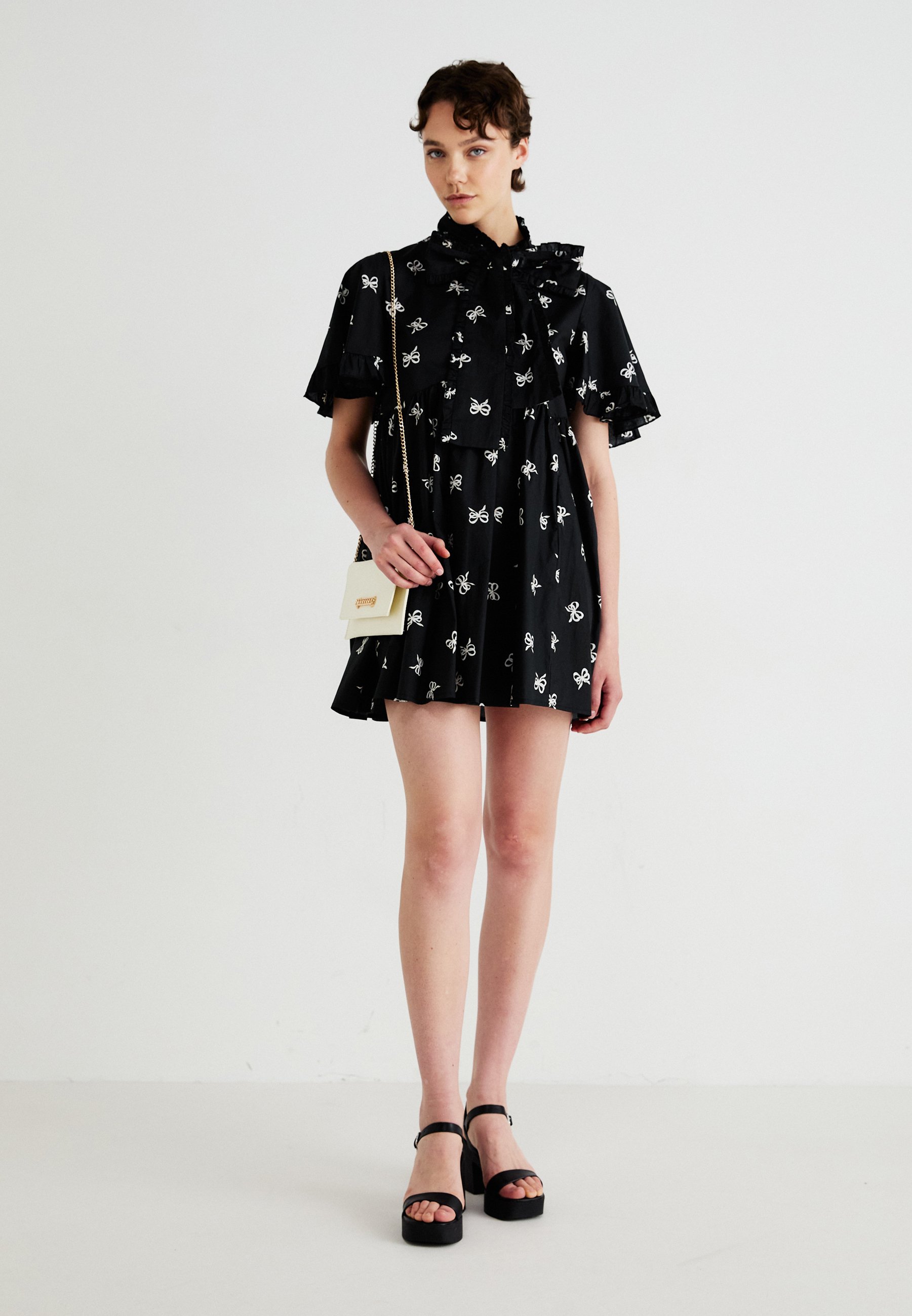 Sister Jane BREEZE BOW MINI DESS - Day dress - black - Zalando.ie