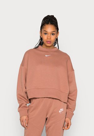 OVERSIZED - Felpa - mineral clay/white