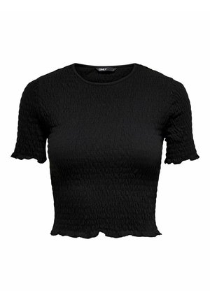 ONLY MIT KURZEN ÄRMELN GESMOKTES - Pluus - black
