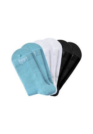 Socken -  türkis, weiß, schwarz