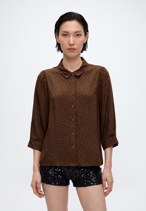 Lollys Laundry, BONOLL SHIRT - Риза с копчета - dark mokka
