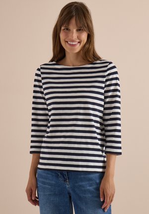 Cecil, BASIC SHIRT MIT BOAT NECK UND STREIFEN - T-shirt à manches longues - vanilla white