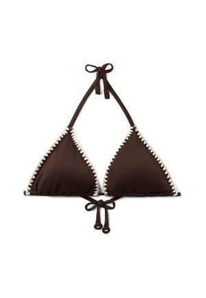 Calzedonia, BICOLOR EMBROIDERY TRIANGLE - Haut de bikini - brown