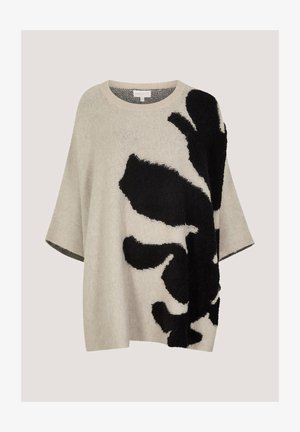Apricot, ABSTRACT FLOWER OVERSIZED CAPE JUMPER - Пуловер - stone