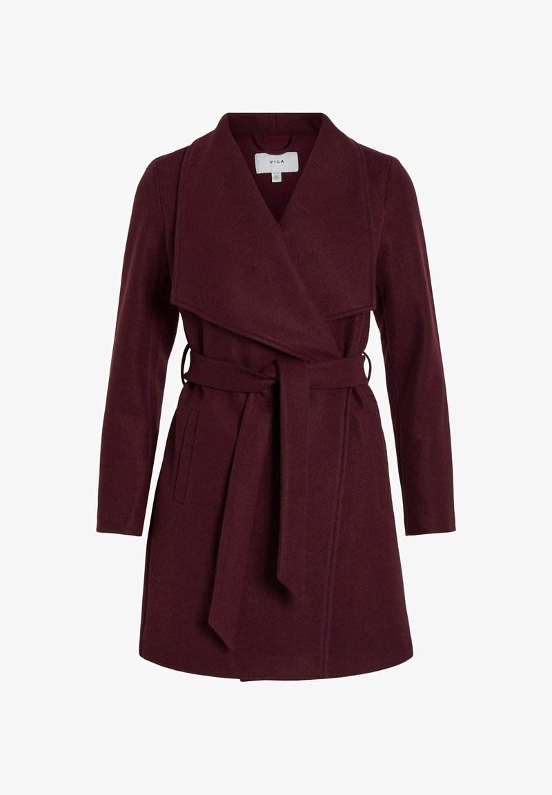 VILA VICOOLEY COLLAR BELT COAT - Casaco curto - winetasting