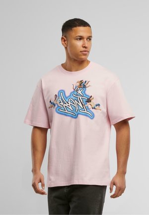 Karl Kani T-SHIRT - T-shirt imprimé - rose blue