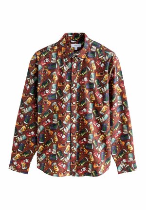 REGULAR FIT - CHRISTMAS PRINTED LONG SLEEVE - Overhemd - black