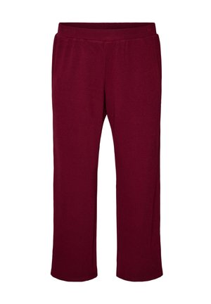 Zizzi, LOCKERE HOSE MIT STRUKTUR UND HOHER TAILLE - Trousers - rot