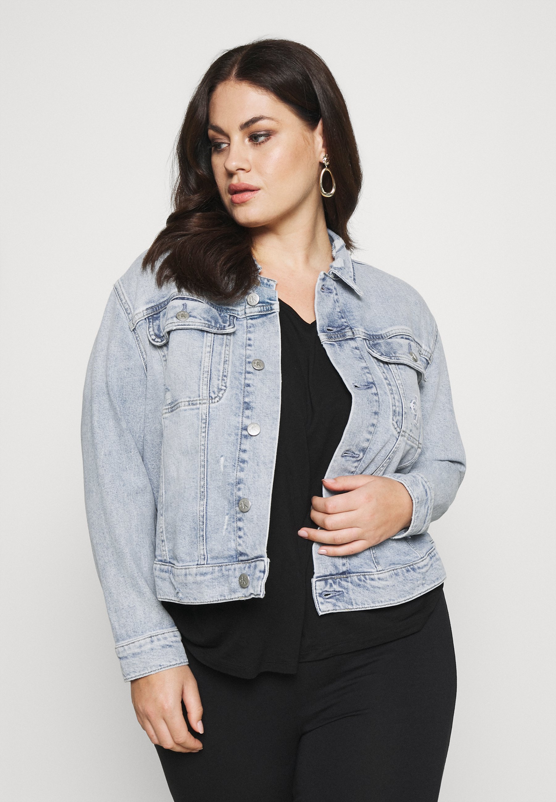 calvin klein plus size denim jacket