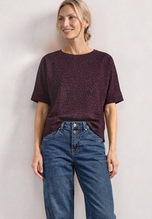 Street One, BATWING SHIRT MIT RUNDHALS UND PRINT - T-shirts print - rustic rouge