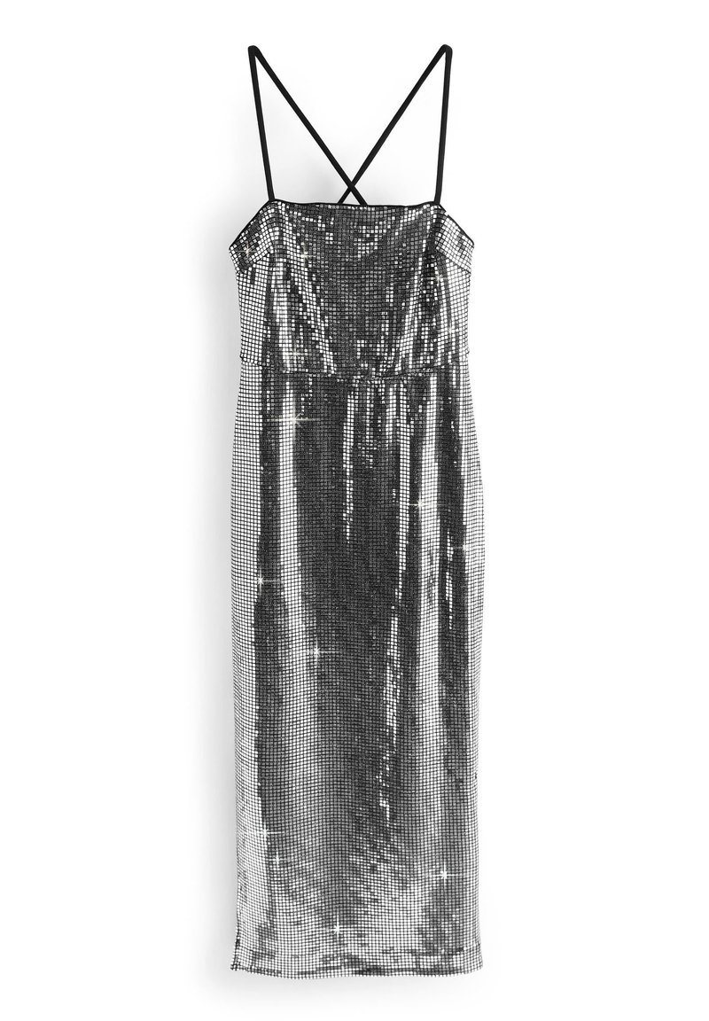 Next Cocktailjurk zilverkleurig Next Cocktailjurk zilverkleurig