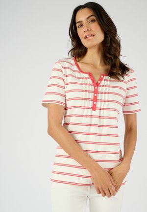 COL TUNISIEN - T-Shirt print - rouge rayé