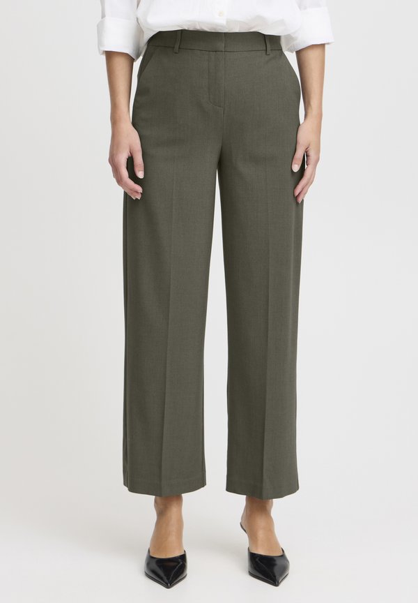 BYDANTA - Trousers - sepia tint melange