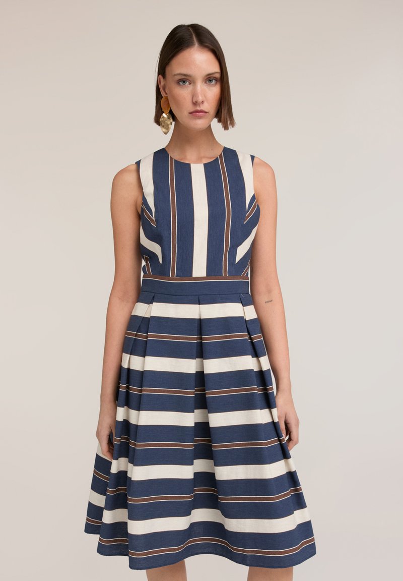 Motivi VESTITO LINEA AD A A RIGHE - Vestito casual - blu - Zalando.it