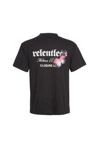 CLOSURE London RELAXED FIT RELENTLESS TEE - Print T-shirt - black