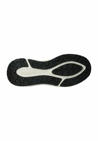 Blackstone sneaker outsole, featuring a textured black rubber surface with a white midsole. Tread pattern for traction. Logo embossed.